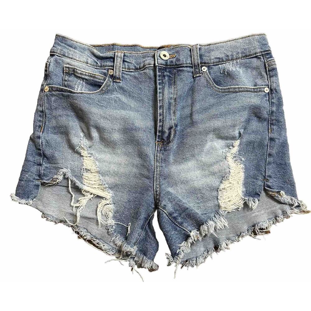 Kendall + Kylie The Icon Short Ripped Distressed Denim Jeans Shorts SIZE 11/30